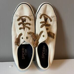 Sperry Top Sider Seacoast Ivory Canvas Sneakers